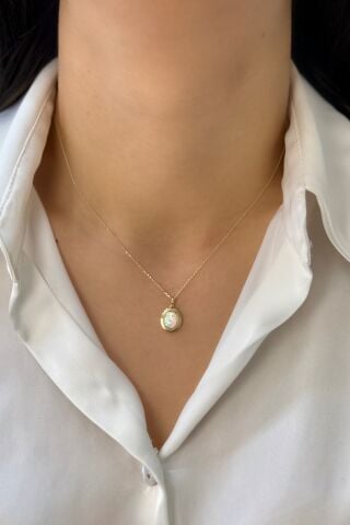 Opal Taşlı Altın Kolye
