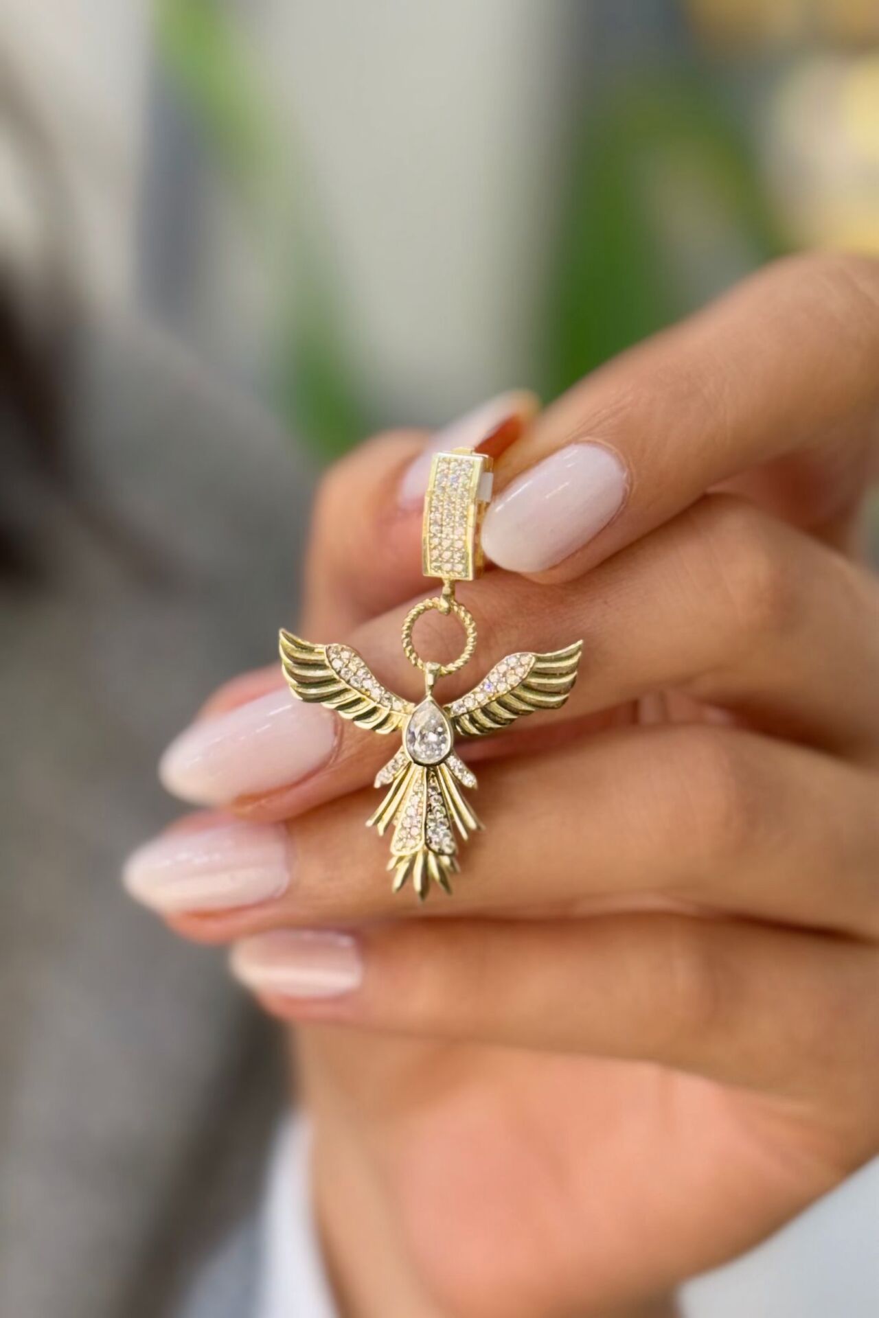 Anka Kuşu Charm Altın Kolye Ucu