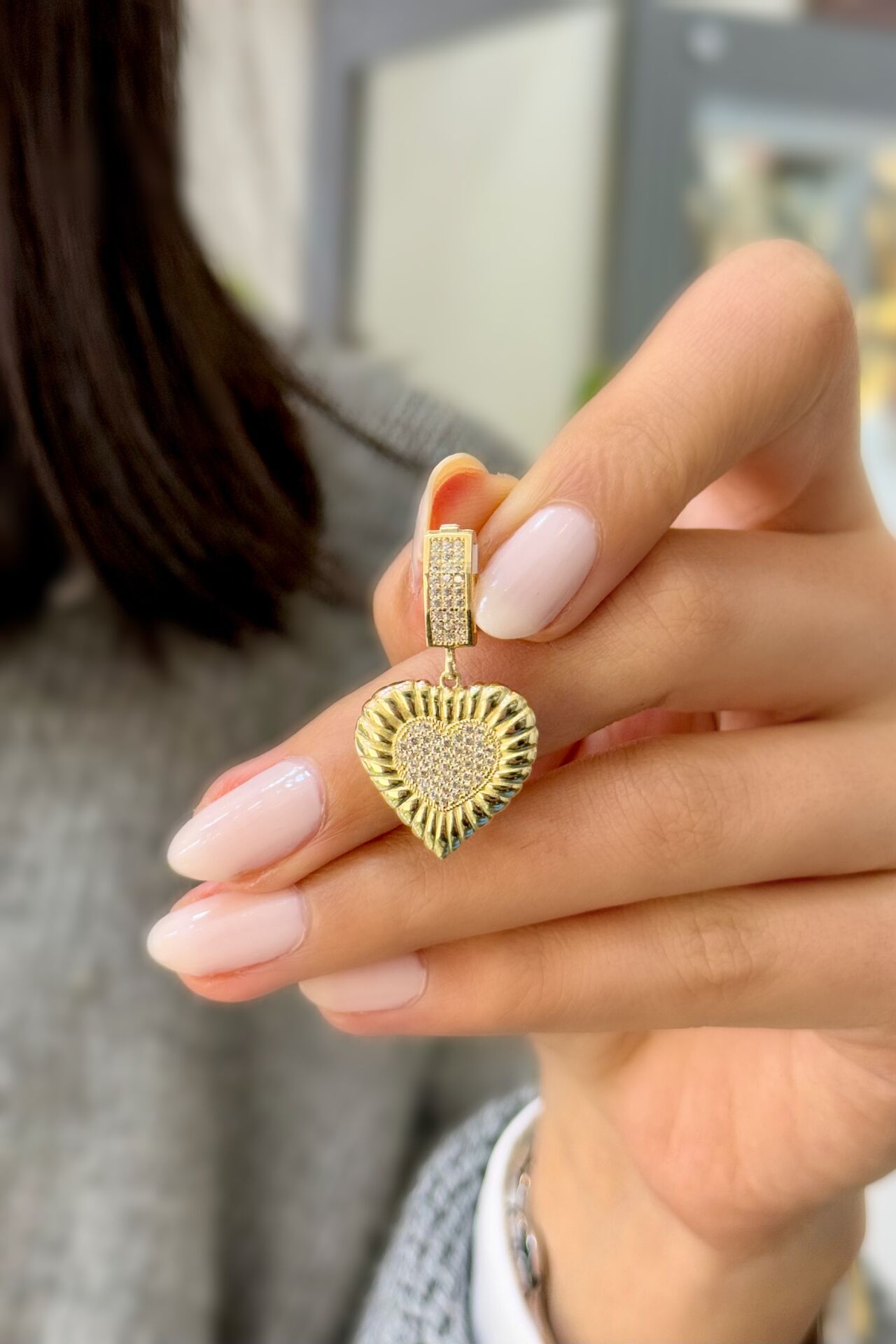 Kalp Charm Altın Kolye Ucu