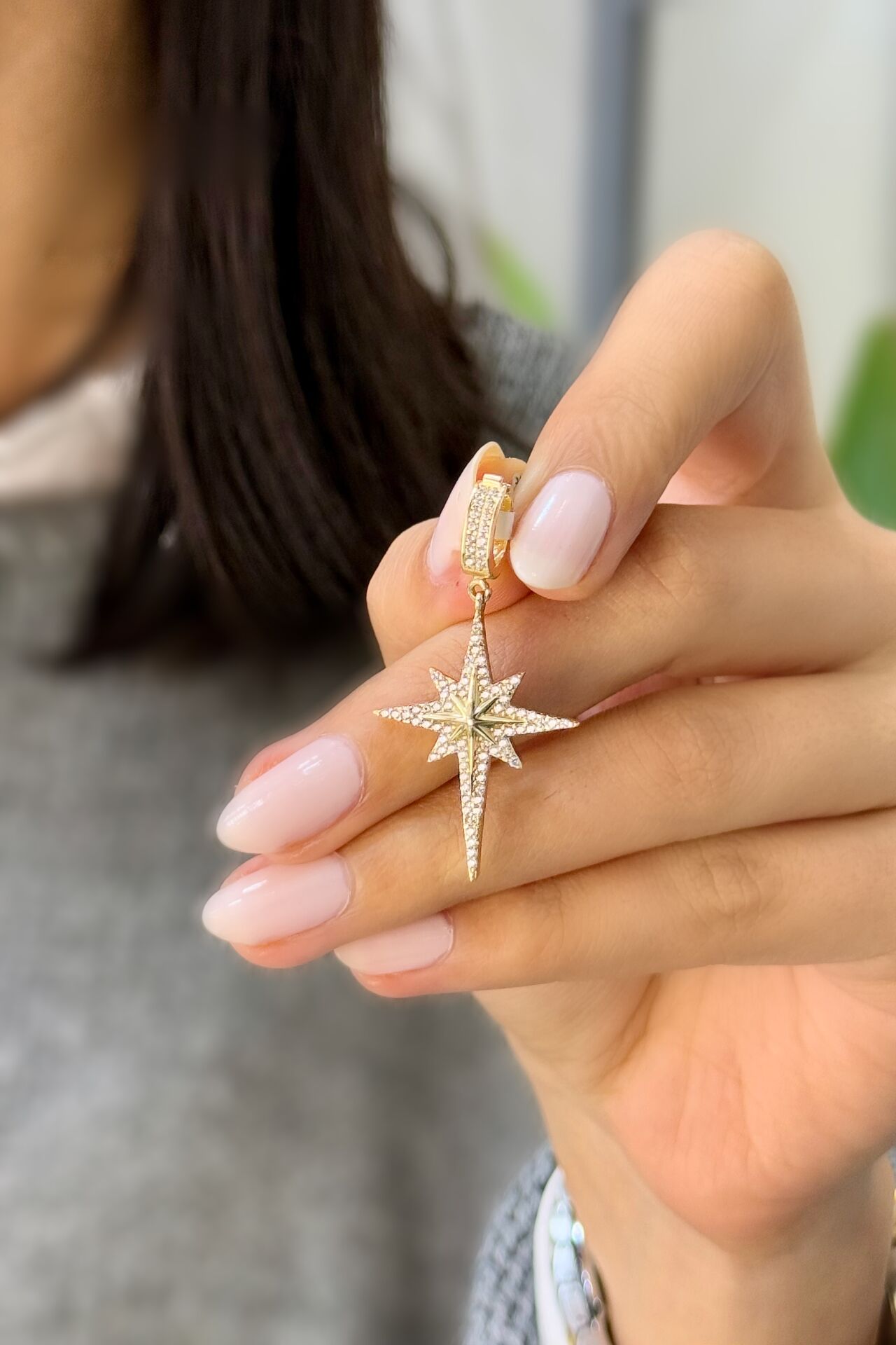 Kuzey Yıldızı Charm Altın Kolye Ucu