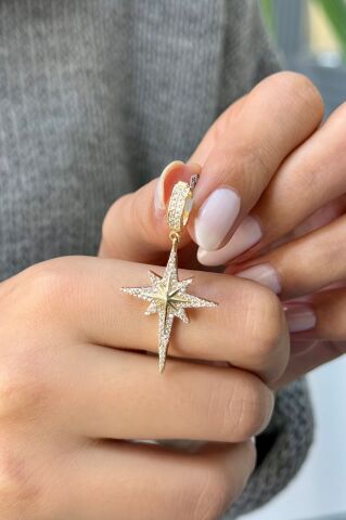 Kuzey Yıldızı Charm Altın Kolye Ucu