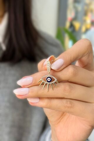 Göz Kirpik Charm Altın Kolye Ucu