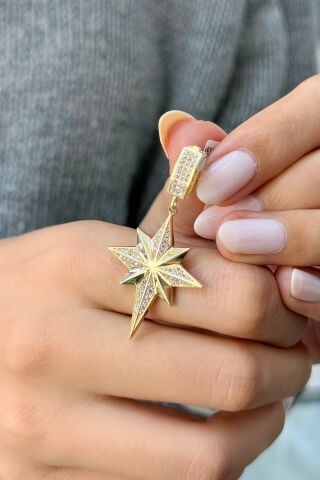 Kuzey Yıldızı Charm Altın Kolye Ucu