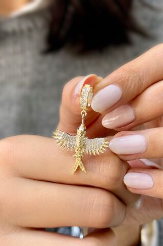 Anka Kuşu Charm Altın Kolye Ucu