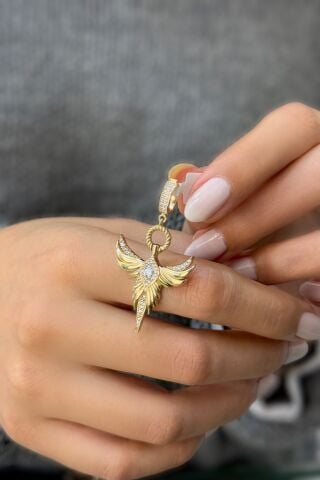 Anka Kuşu Charm Altın Kolye Ucu
