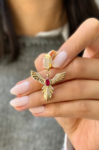 Anka Kuşu Charm Altın Kolye Ucu