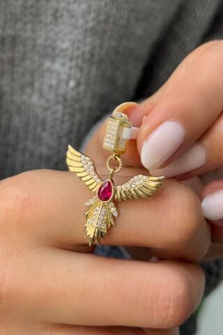 Anka Kuşu Charm Altın Kolye Ucu