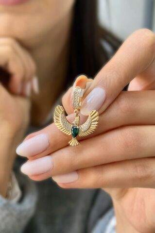Anka Kuşu Charm Altın Kolye Ucu