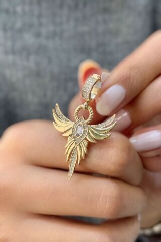 Anka Kuşu Charm Altın Kolye Ucu