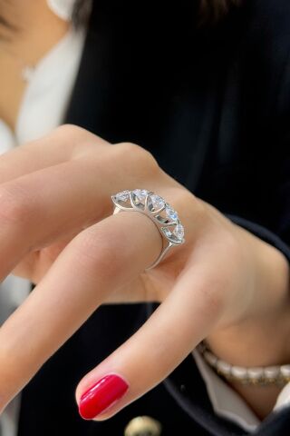 Beyaz Altın Beştaş Yüzük