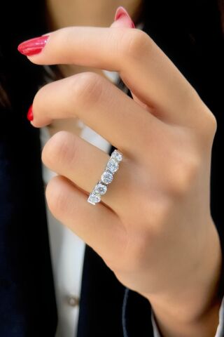 Beyaz Altın Beştaş Yüzük