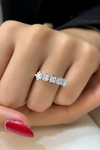 Beyaz Altın Beştaş Yüzük