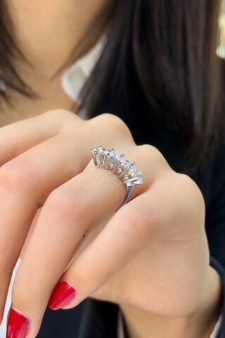 Beyaz Altın Beştaş Yüzük