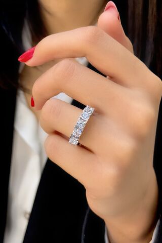 Beyaz Altın Beştaş Yüzük