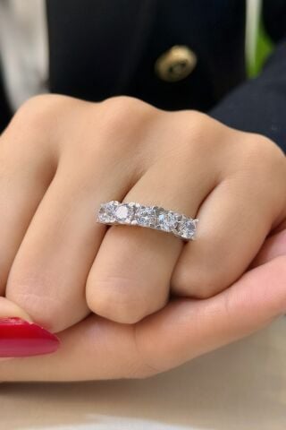 Beyaz Altın Beştaş Yüzük