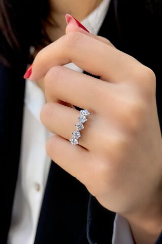 Beyaz Altın Beştaş Yüzük