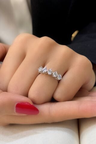 Beyaz Altın Beştaş Yüzük