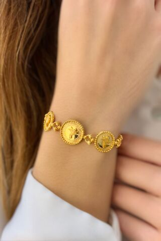 22 Ayar Altın Tuğralı Bileklik