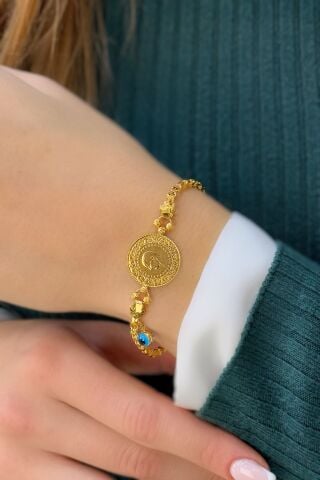 22 Ayar Çeyrek Altınlı Bileklik