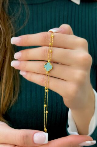 22 Ayar Altın Yoncalı Bileklik