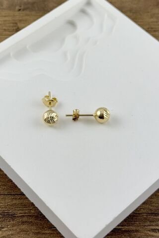 14 Ayar Altın Top Küpe