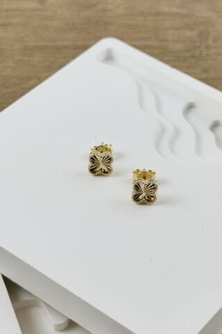 14 Ayar Altın Yonca Küpe