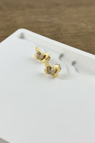 14 Ayar Altın Kelebek Küpe