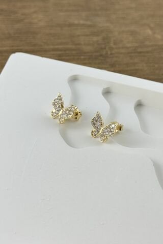 14 Ayar Altın Kelebek Küpe