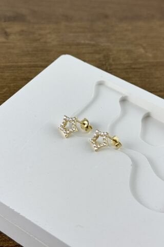 14 Ayar Altın Yıldız Küpe