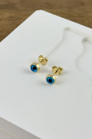 14 Ayar Altın Nazar Boncuklu Küpe