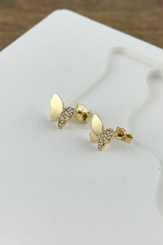 14 Ayar Altın Kelebek Küpe