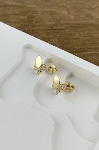 14 Ayar Altın Kelebek Küpe