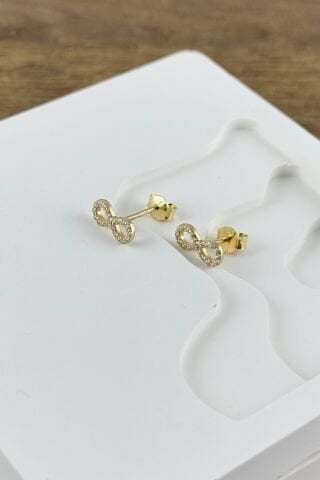 14 Ayar Altın Sonsuzluk Küpe