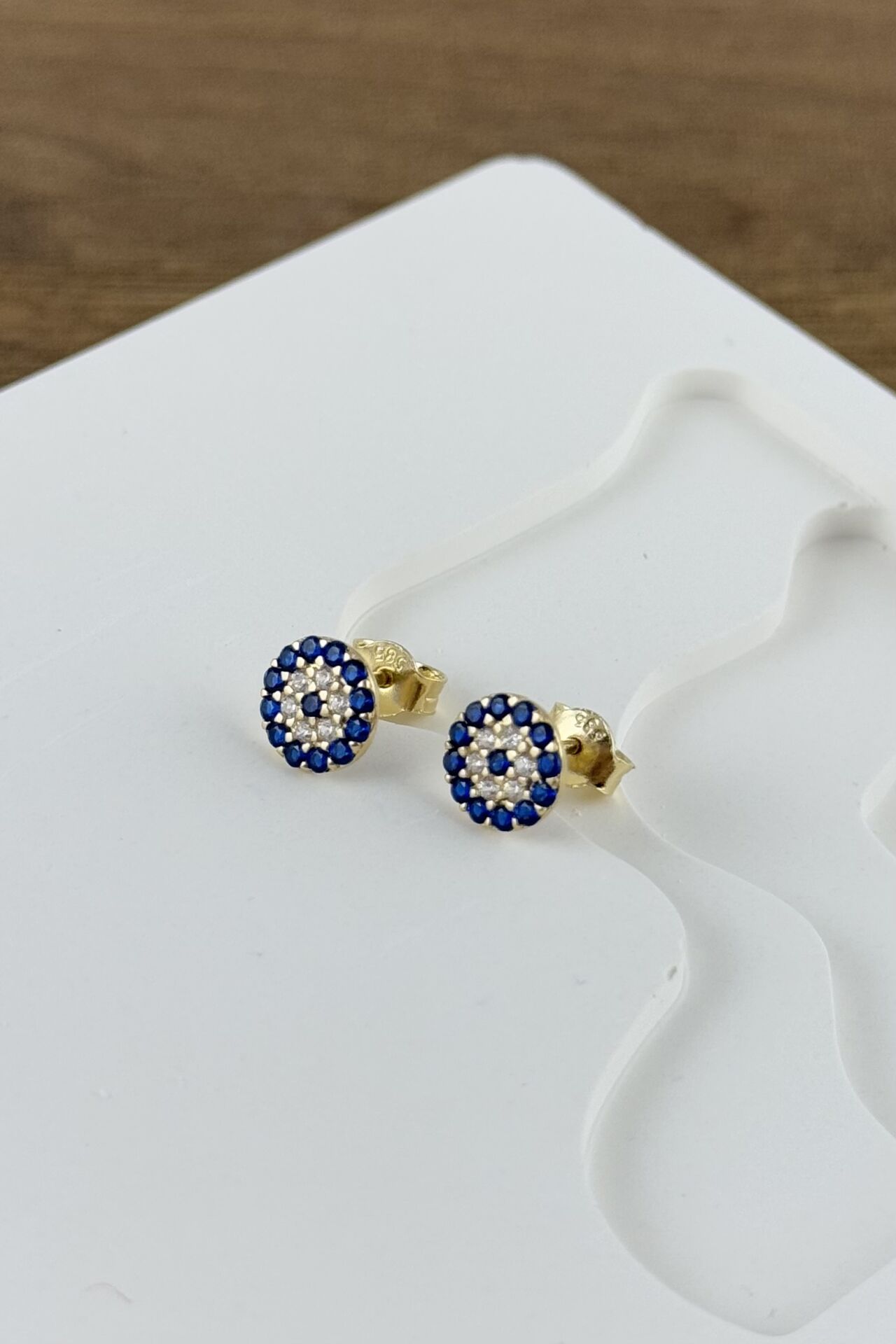 14 Ayar Altın Nazar Boncuklu Küpe