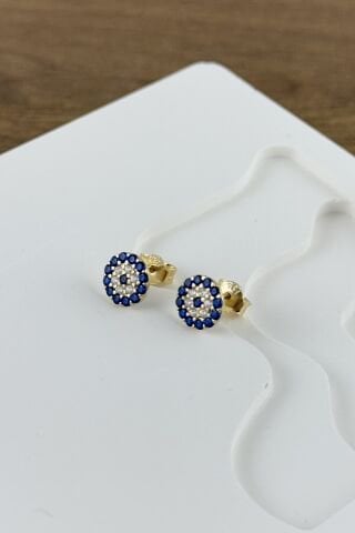 14 Ayar Altın Nazar Boncuklu Küpe