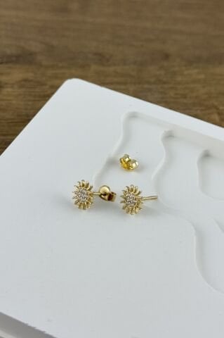 14 Ayar Altın Güneş Küpe