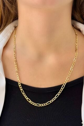 14 Ayar Altın Figaro Zincir (55 cm)