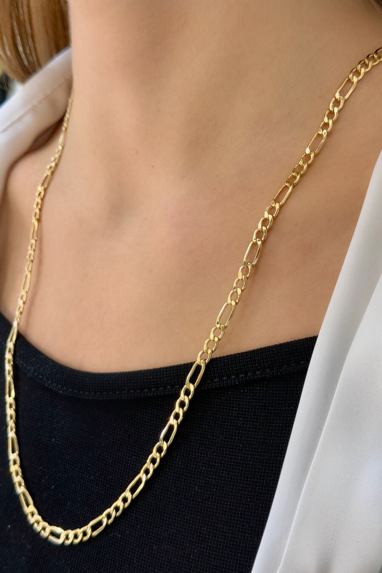 14 Ayar Altın Figaro Zincir (60cm)