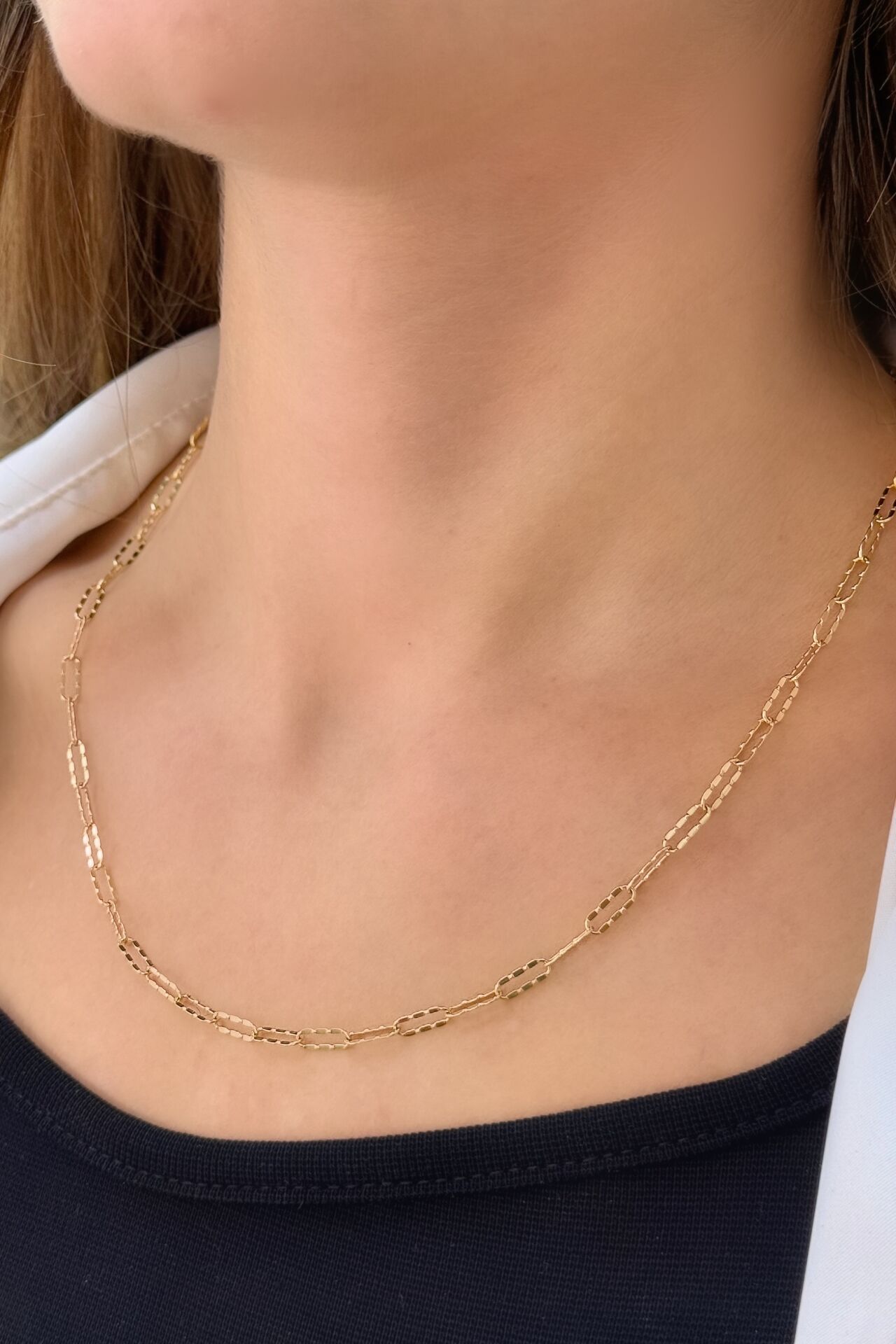 14 Ayar Altın Ataç Zincir (50cm)