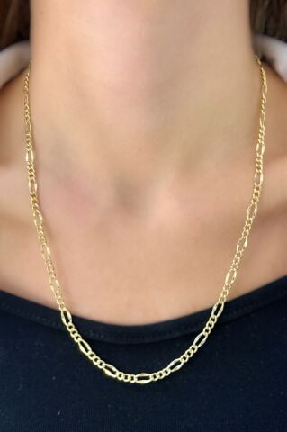 14 Ayar Altın Figaro Zincir (55cm)