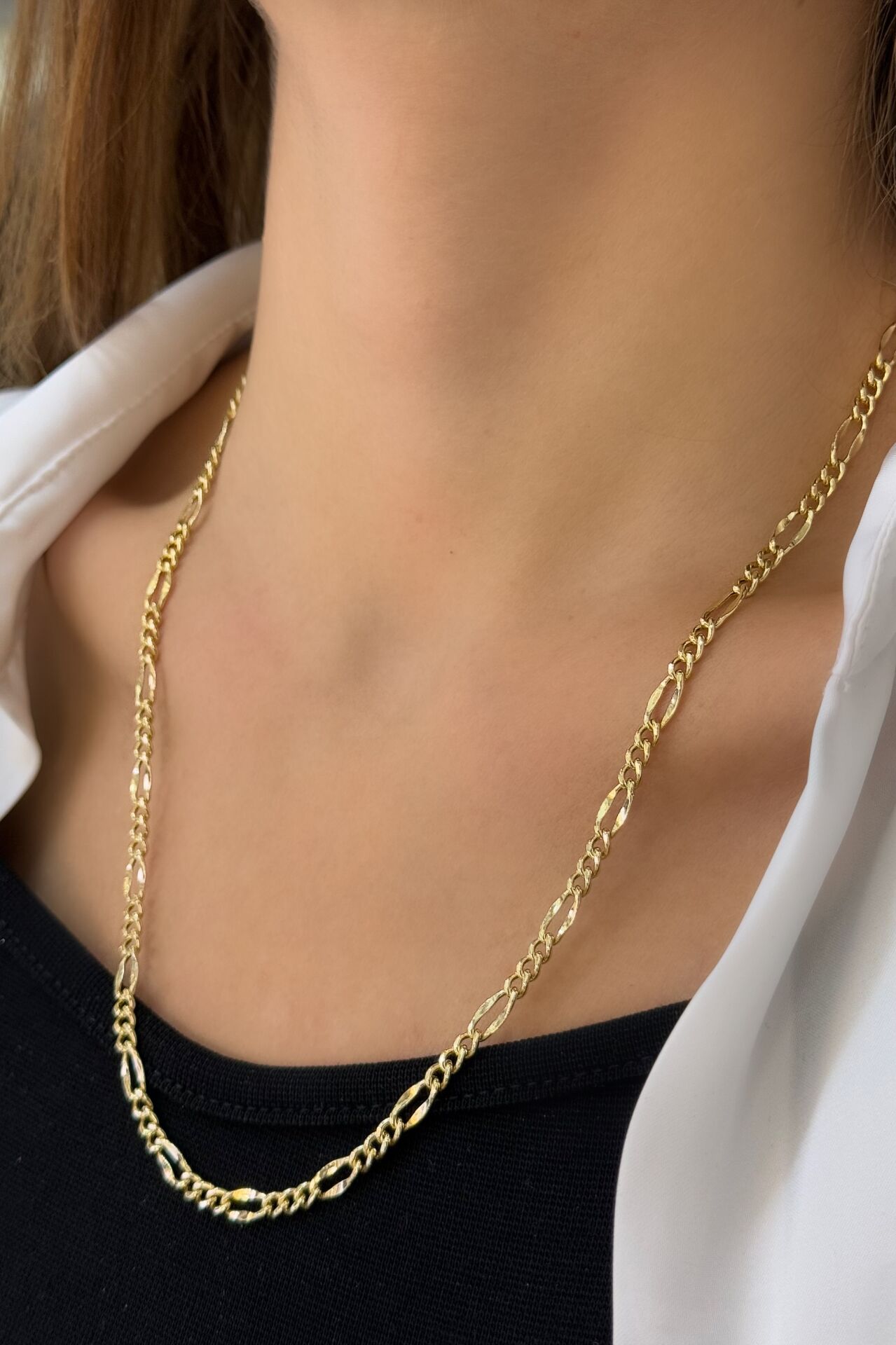 14 Ayar Altın Figaro Zincir (55cm)