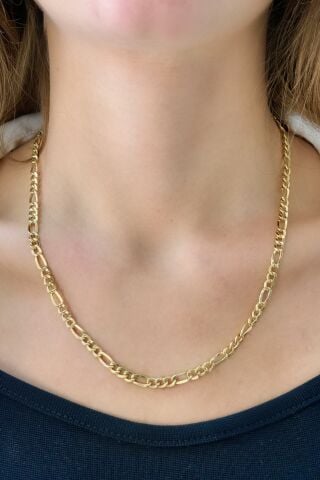 14 Ayar Altın Figaro Zincir (50cm)