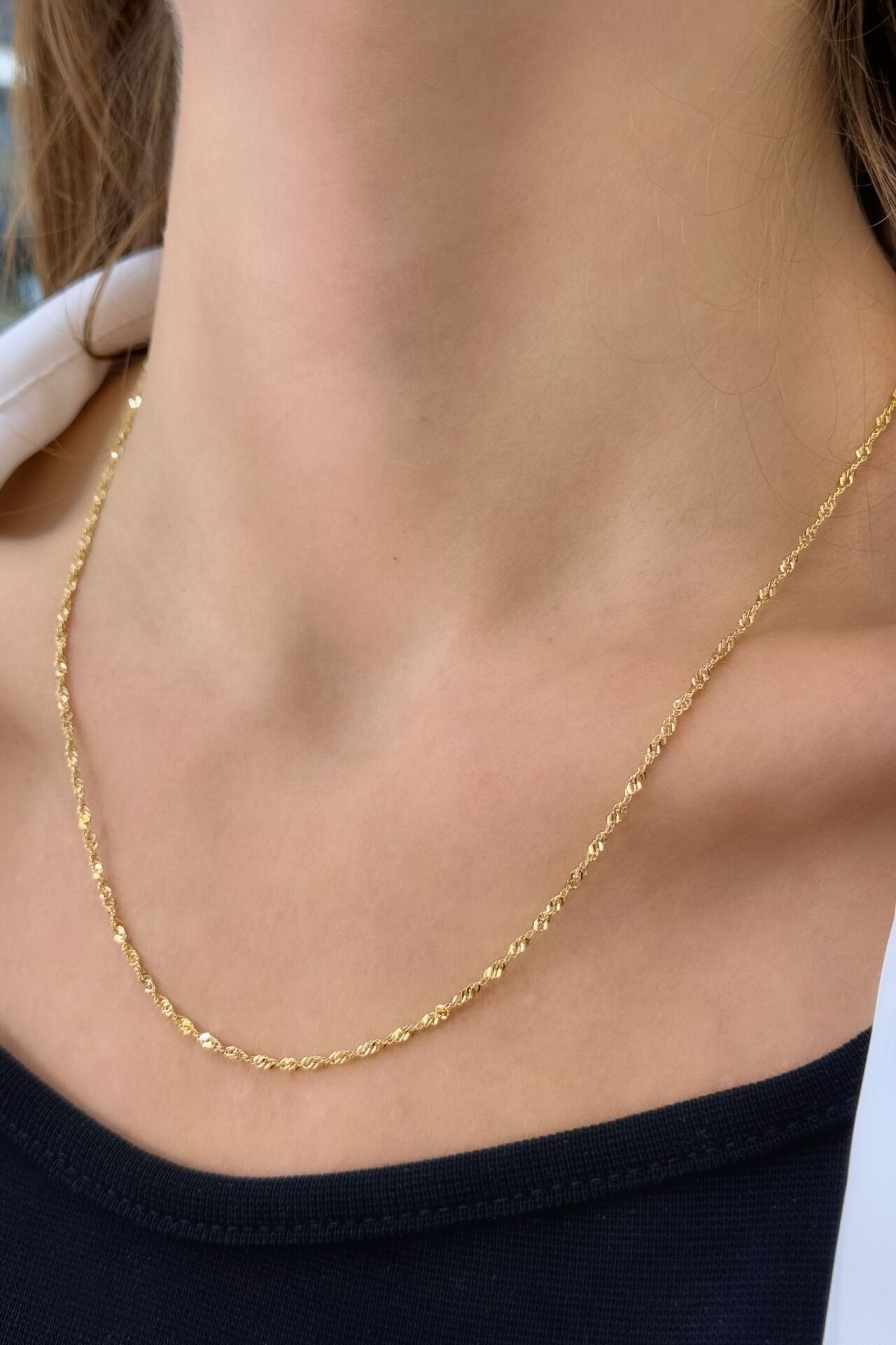 14 Ayar Altın Singapur Zincir (50cm)