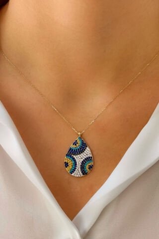 Nazar Boncuklu Altın Kolye