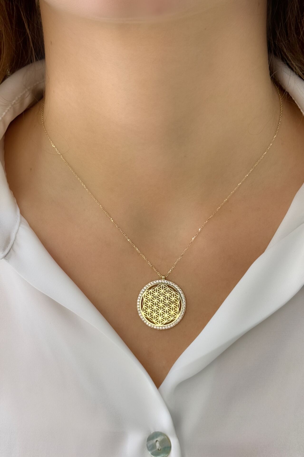 Yaşam Çiçeği Altın Kolye