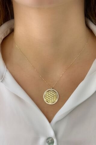 Yaşam Çiçeği Altın Kolye