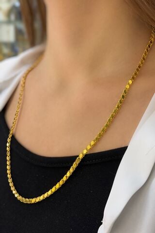 14 Ayar Altın Pullu Zincir (60cm)