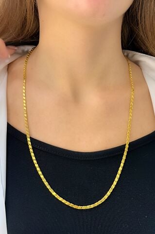 14 Ayar Altın Pullu Zincir (65cm)