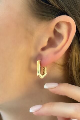 14 Ayar Altın Halka Küpe