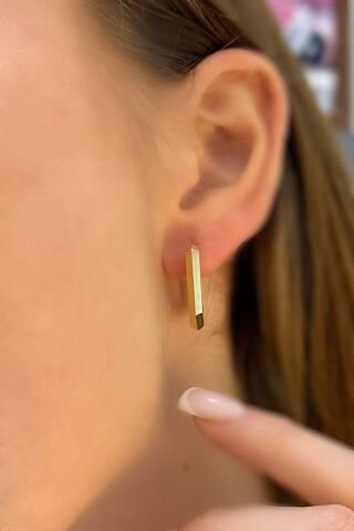 14 Ayar Altın Halka Küpe